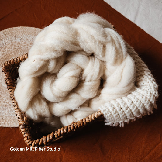 East Friesian Wool Roving ~ Undyed