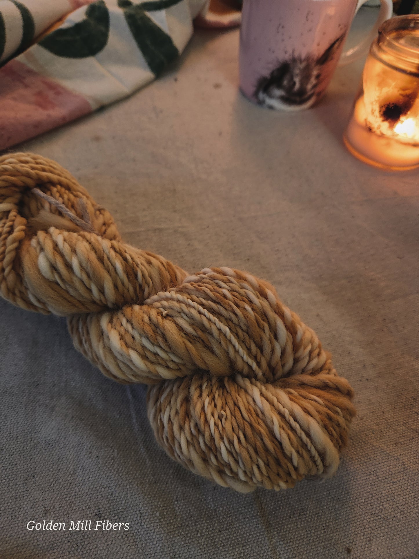 Highland Wool 2ply Yarn ~ Orange Glow